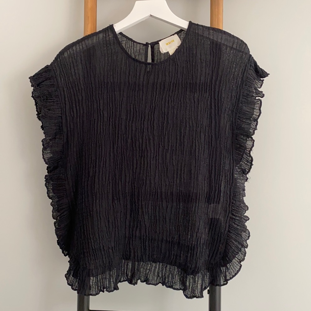 Anthropologie Maeve Black Top